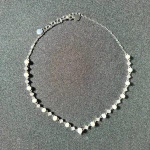 Diamond-Studded Pearl Clavicle Chain-Z1