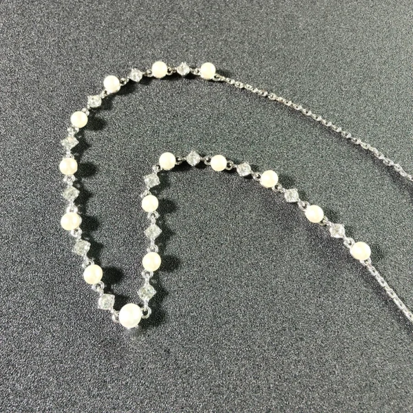 Diamond-Studded Pearl Clavicle Chain-Z2